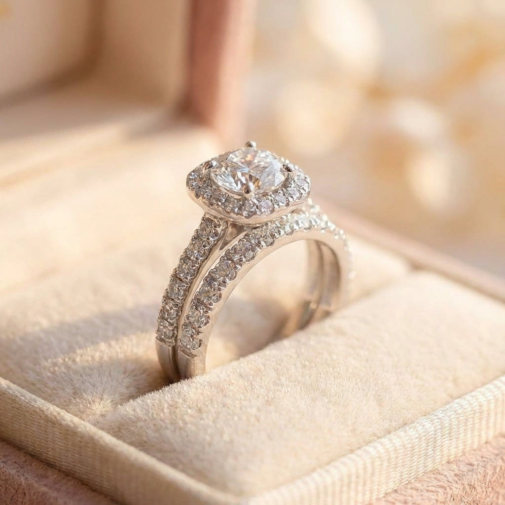 Elegant Crystal Wedding Ring