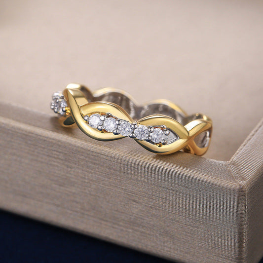 Elegant Diamond Twist Ring