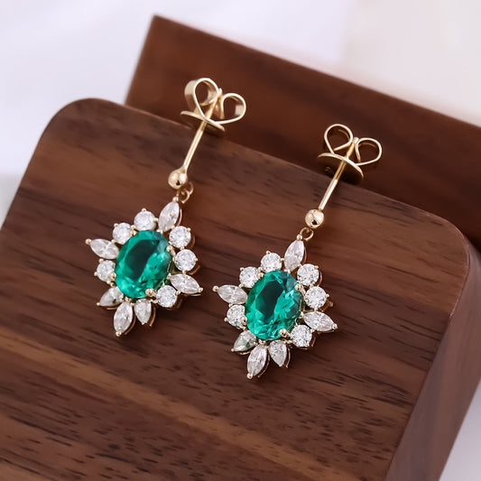 Elegant Emerald Drop Earrings