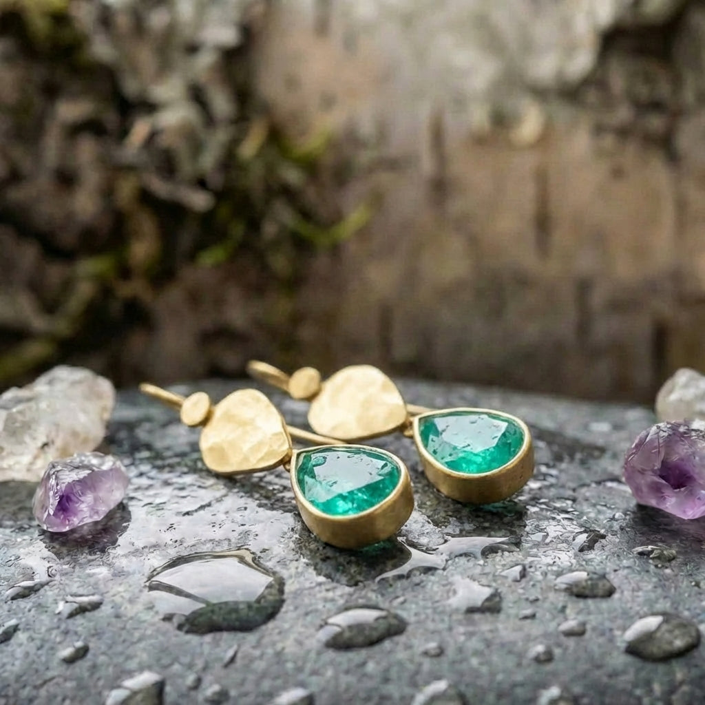 Elegant Emerald Teardrop Earrings