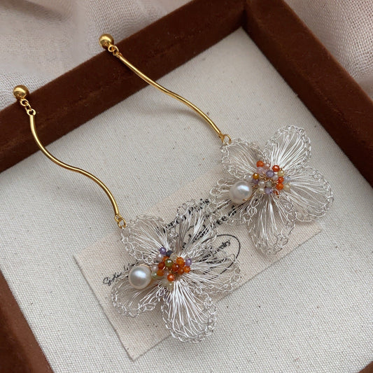 Elegant Filigree Flower Earrings