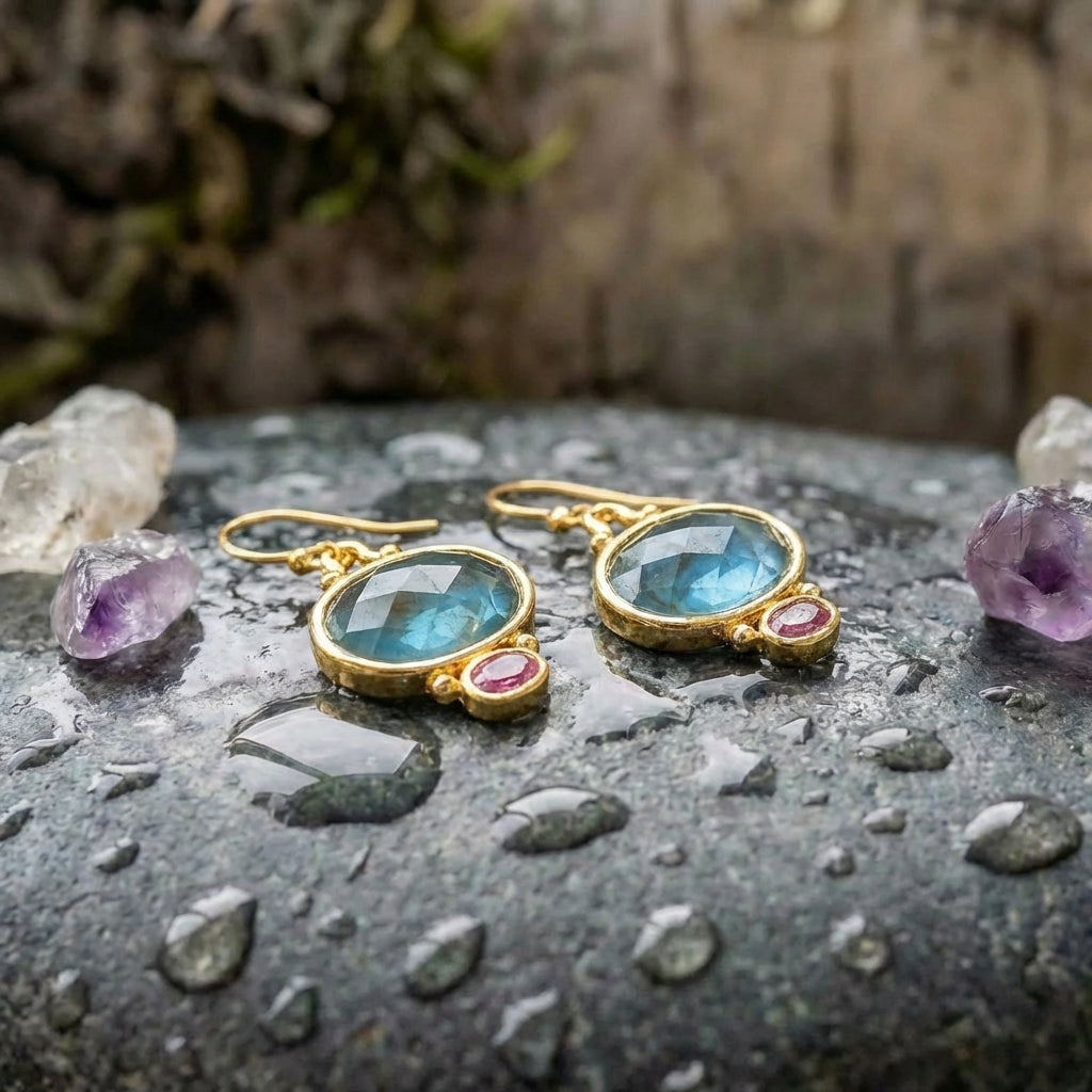 Elegant Gemstone Dangle Earrings