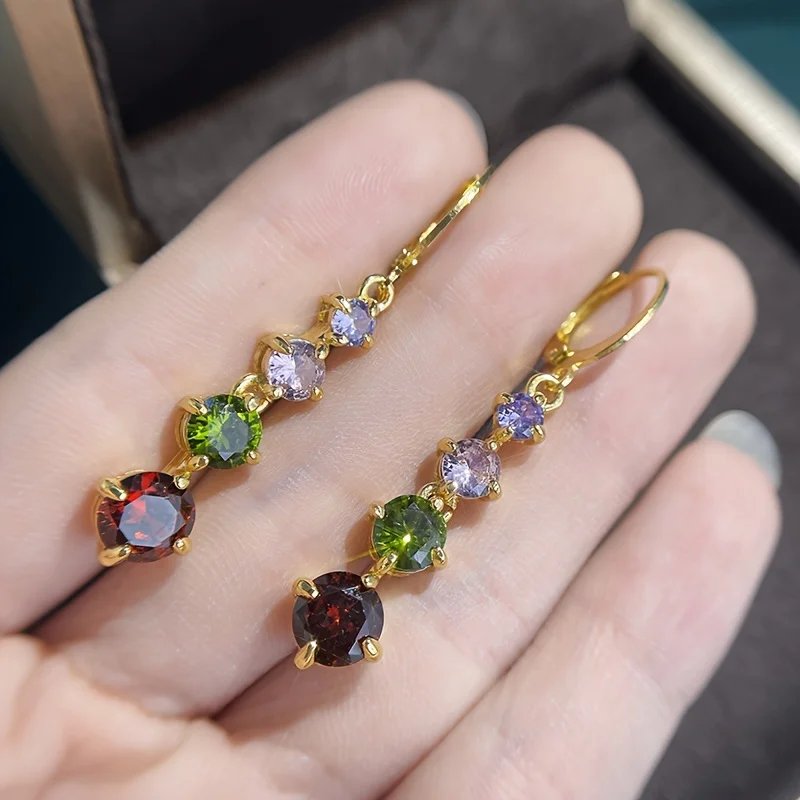 Elegant Gemstone Dangle Earrings