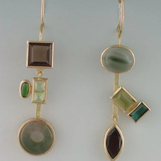 Elegant Geometric Stone Earrings