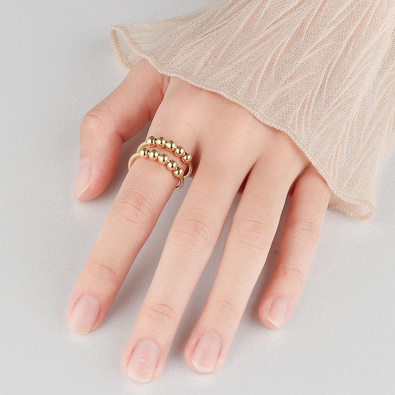 Elegant Gold Beaded Ring