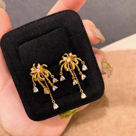 Elegant Gold Chandelier Earrings