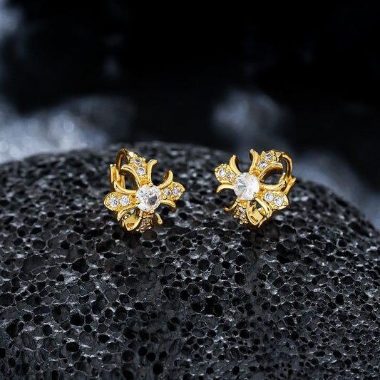 Elegant Gold Crystal Earrings