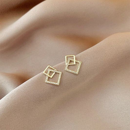 Elegant Gold Square Earrings