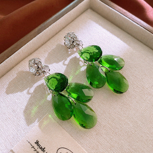Elegant Green Crystal Earrings