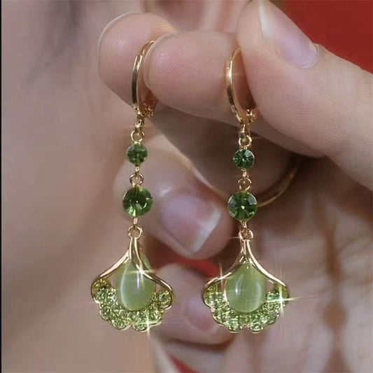 Elegant Green Jade Earrings