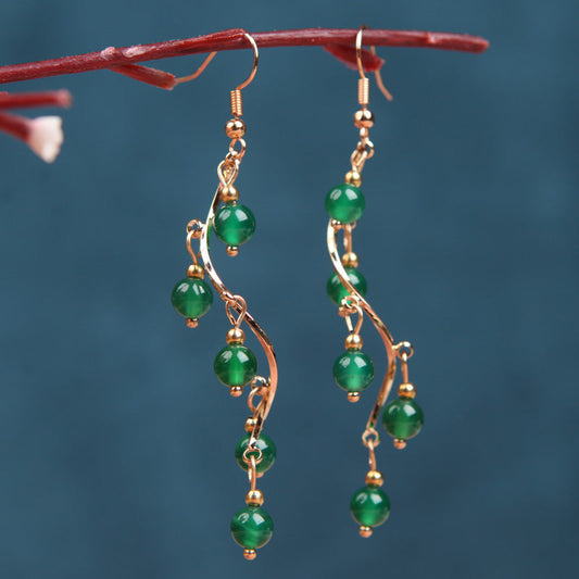 Elegant Green Jade Earrings