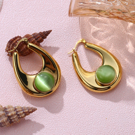 Elegant Green Jade Earrings