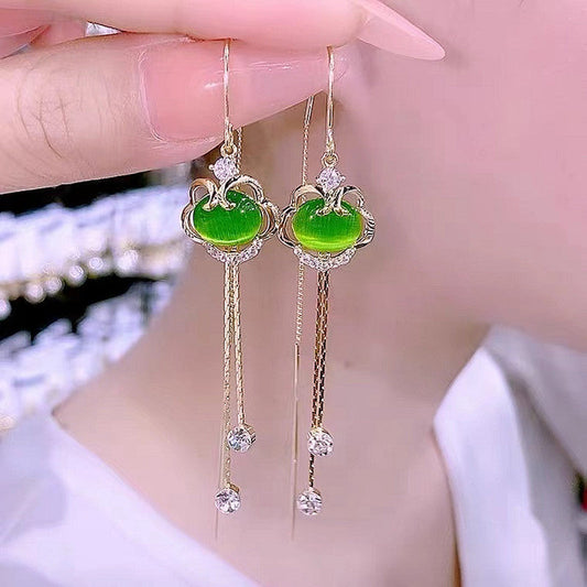 Elegant Green Jade Earrings
