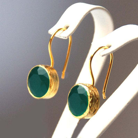 Elegant Green Onyx Earrings