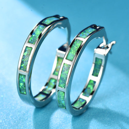 Elegant Green Opal Earrings