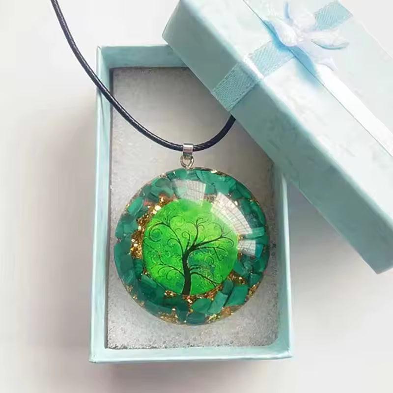 Elegant Green Tree Necklace