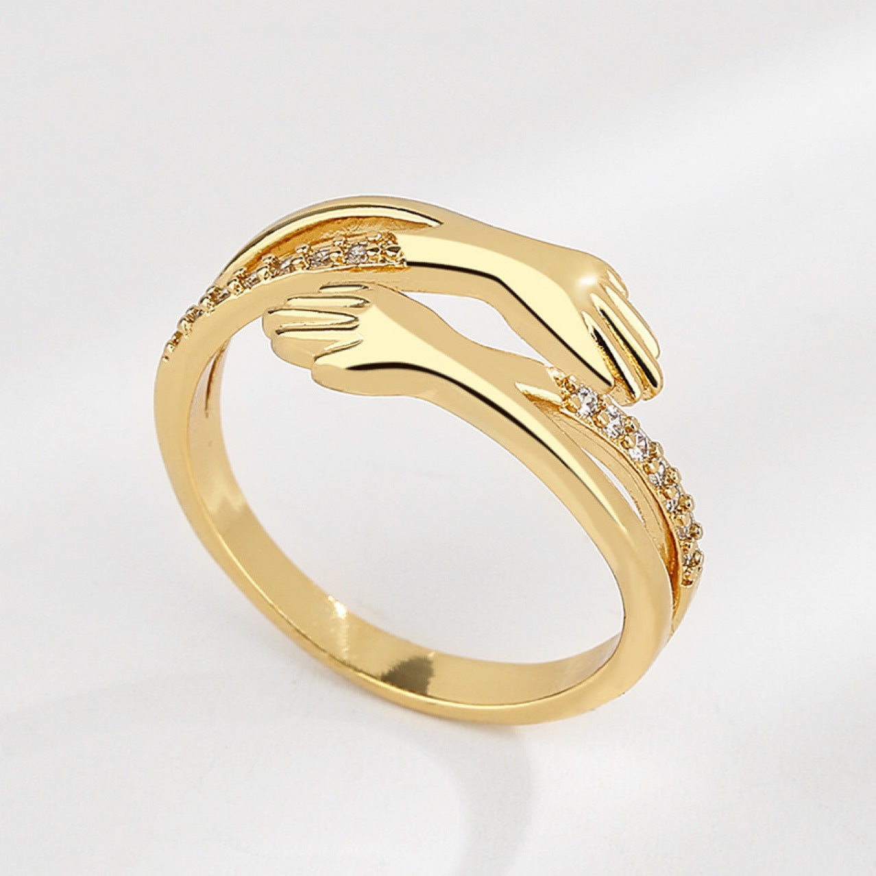 Elegant Hands Diamond Ring