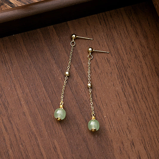 Elegant Jade Drop Earrings