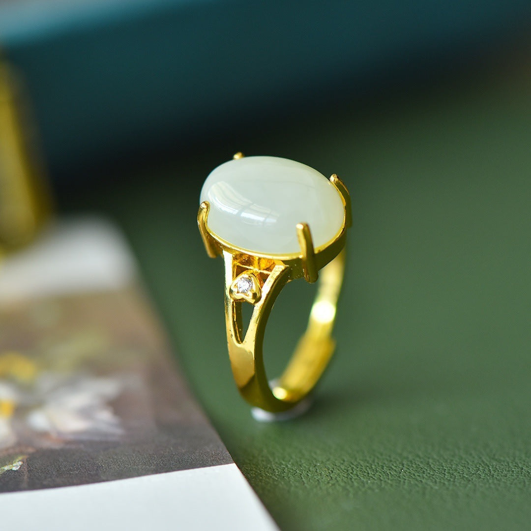 Elegant Jade Gold Ring