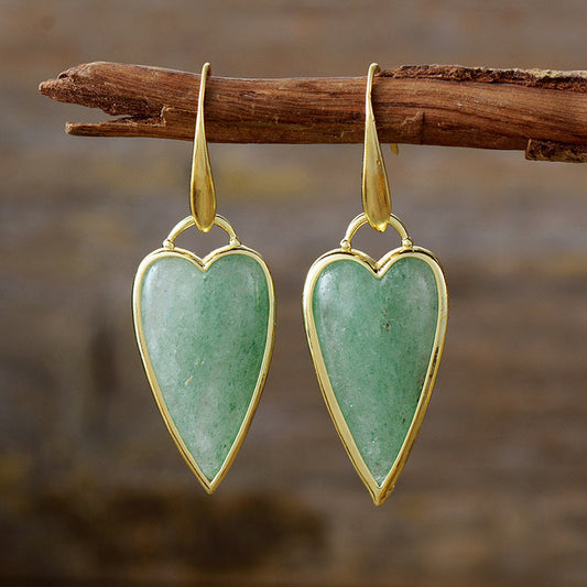 Elegant Jade Heart Earrings