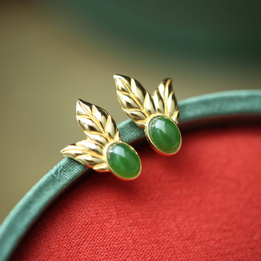 Elegant Jade Leaf Earrings
