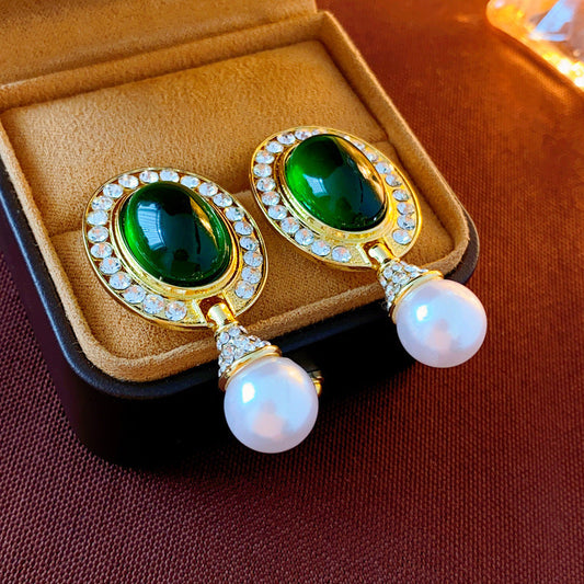 Elegant Jade Pearl Earrings