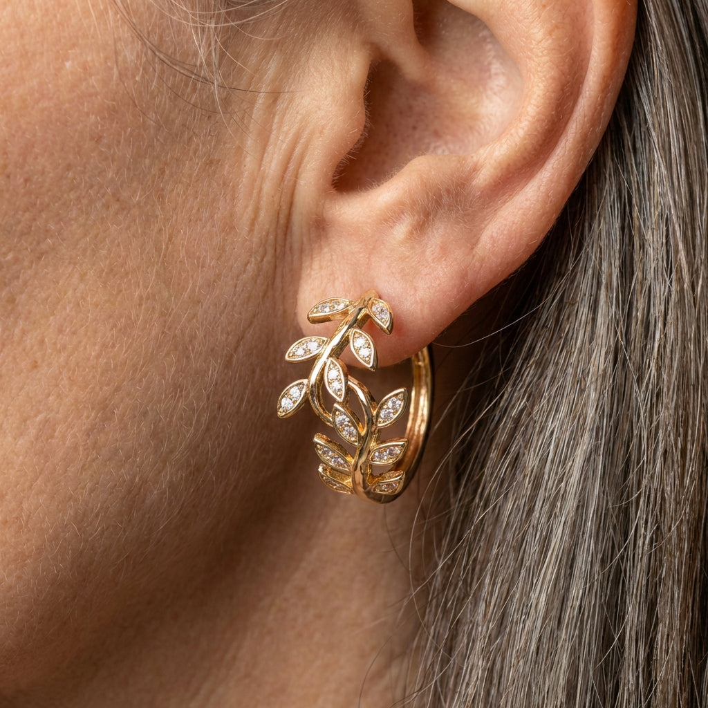 Leaf Hoop Earrings
