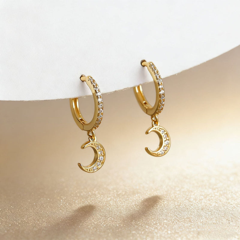 Elegant Moon Charm Earrings