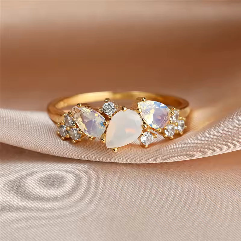 Elegant Opal Diamond Ring