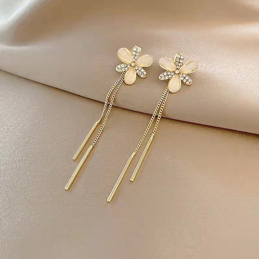 Elegant Opal Flower Earrings