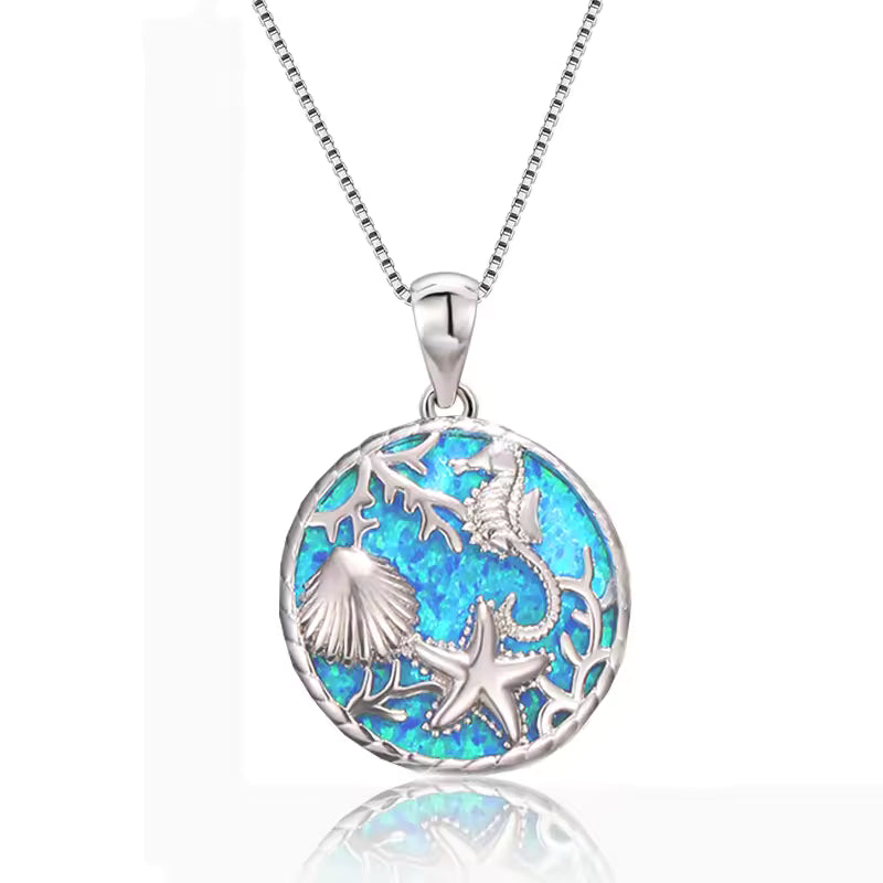 Elegant Opal Starfish Necklace