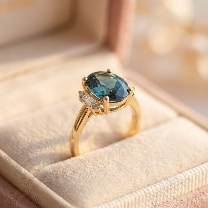 Elegant Oval Sapphire Ring