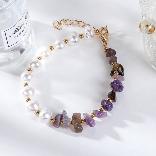 Elegant Pearl Amethyst Bracelet