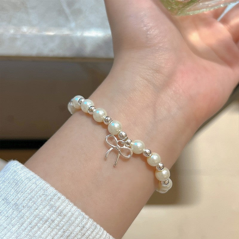 Elegant Pearl Charm Bracelet