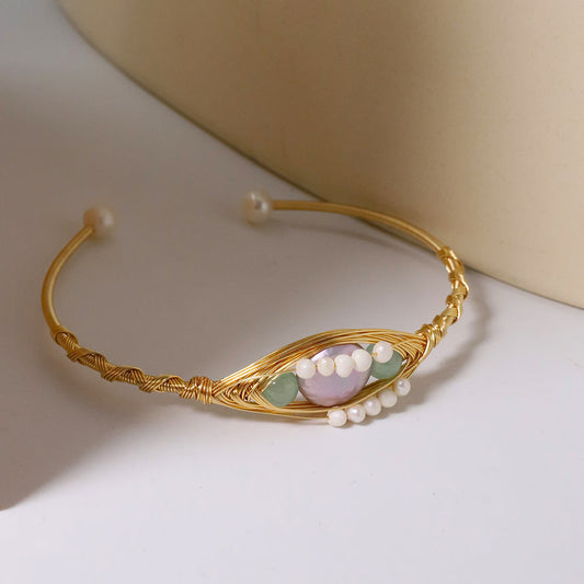 Elegant Pearl Gemstone Bracelet