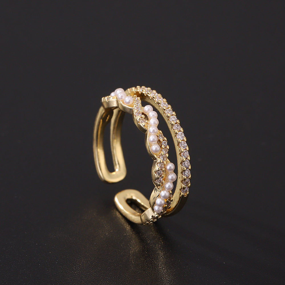 Elegant Pearl Gold Ring