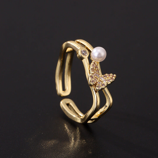 Elegant Pearl Gold Ring