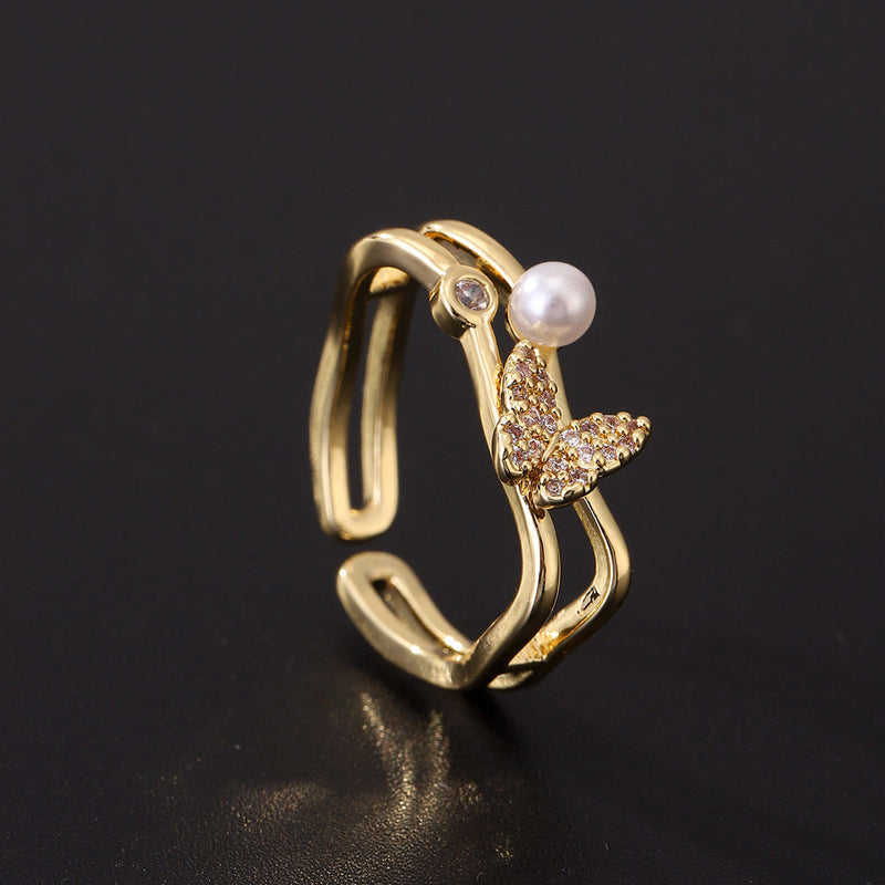 Elegant Pearl Gold Ring