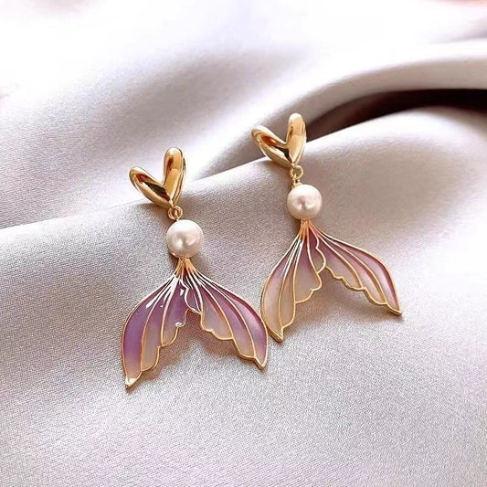 Elegant Pearl Mermaid Earrings