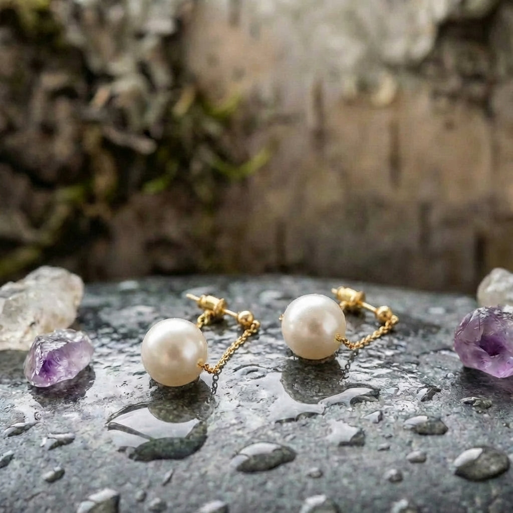 Elegant Pearl Pendant Earrings