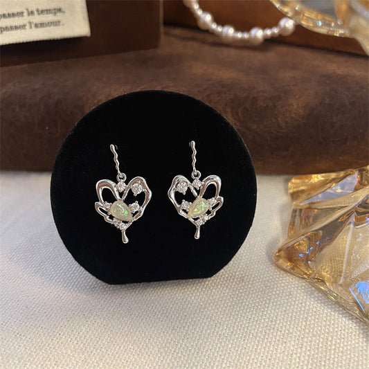 Elegant Peridot Heart Earrings