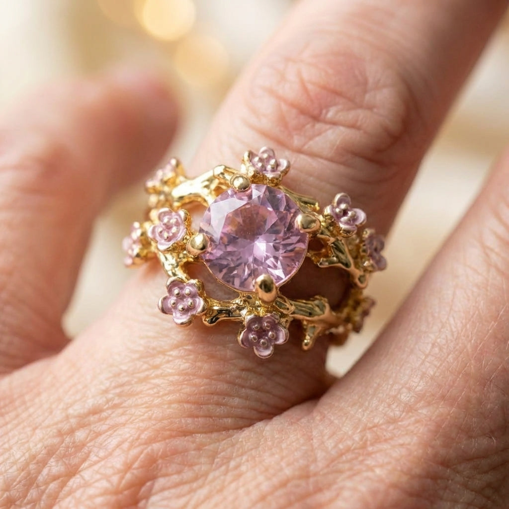 Purple Flower Ring