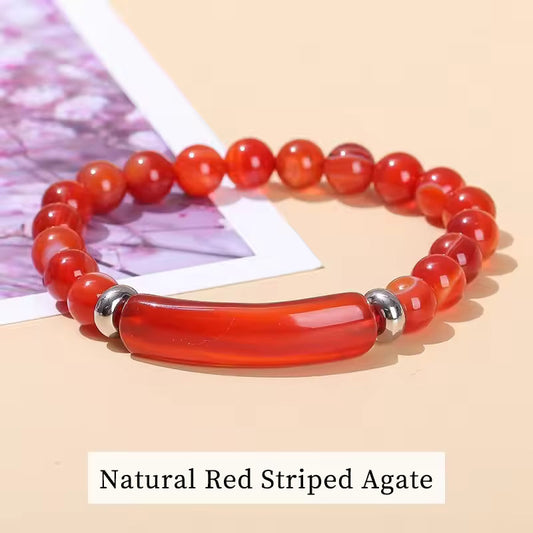 Elegant Red Agate Bracelet