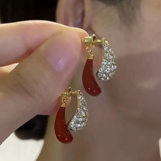 Elegant Red Crystal Earrings