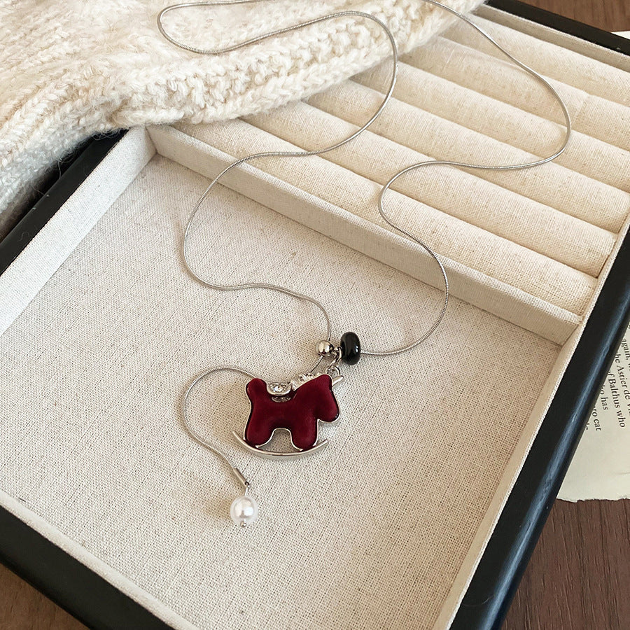Elegant Red Dog Necklace