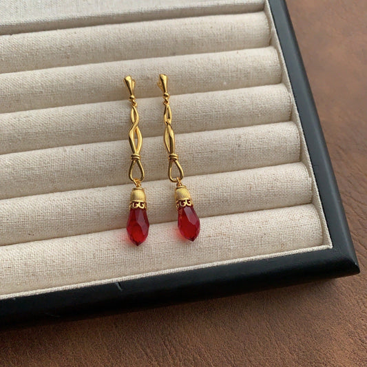 Elegant Red Drop Earrings