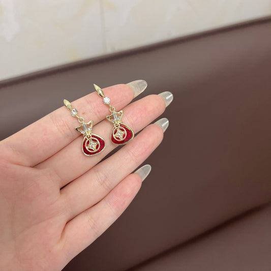 Elegant Red Drop Earrings