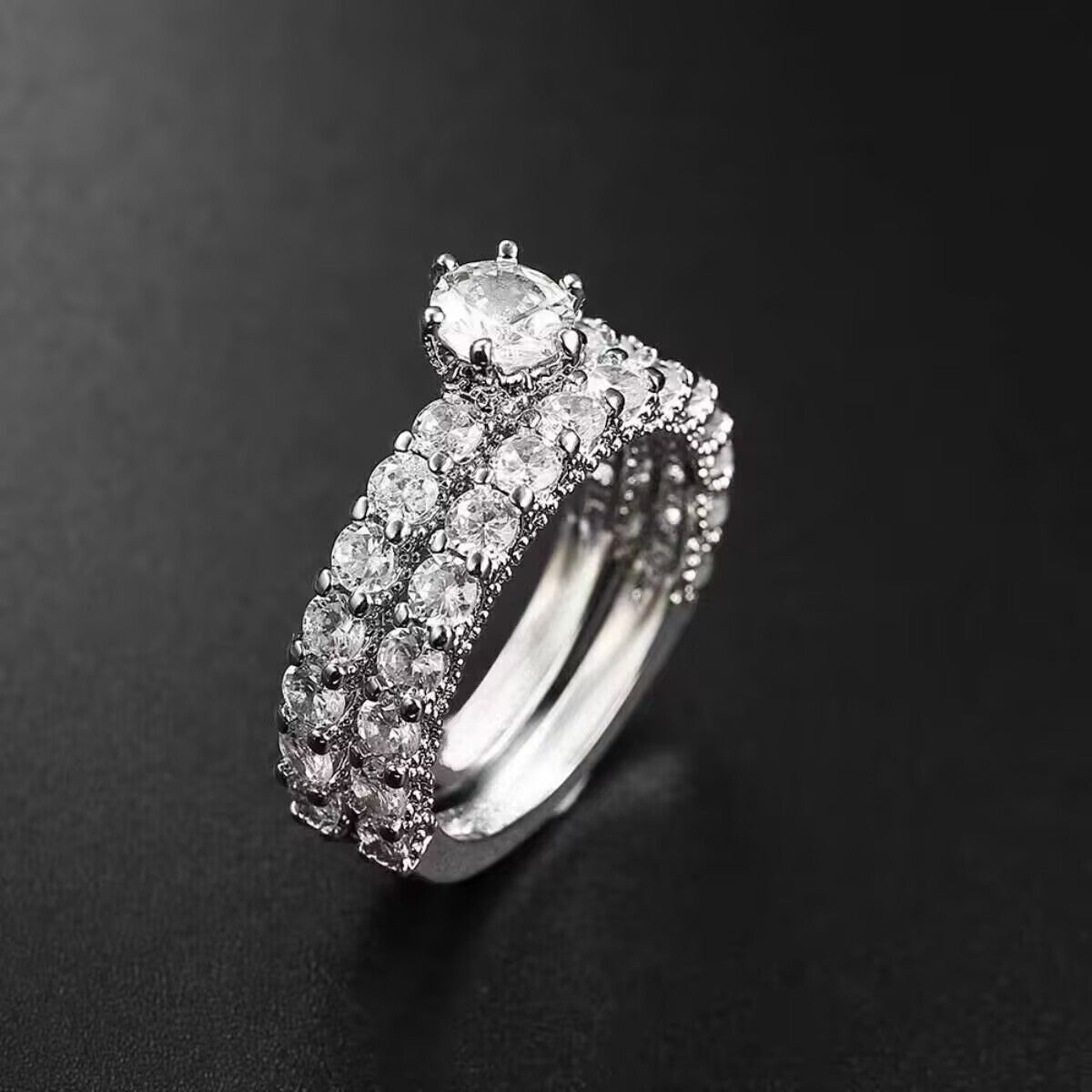 Elegant Round Crystal Eternity Ring