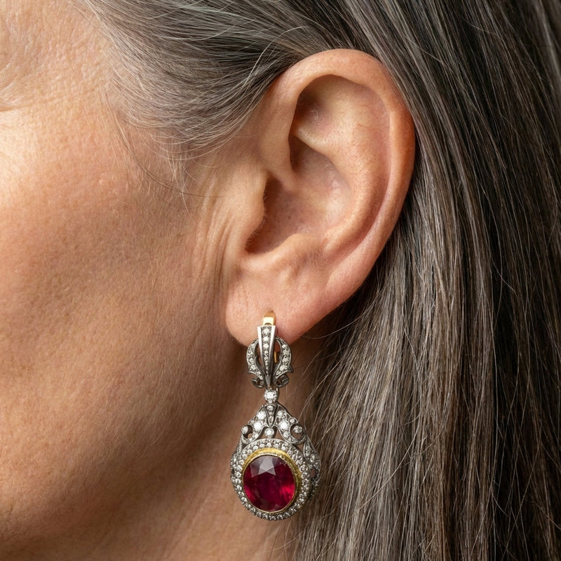 Ruby Dangle Earrings