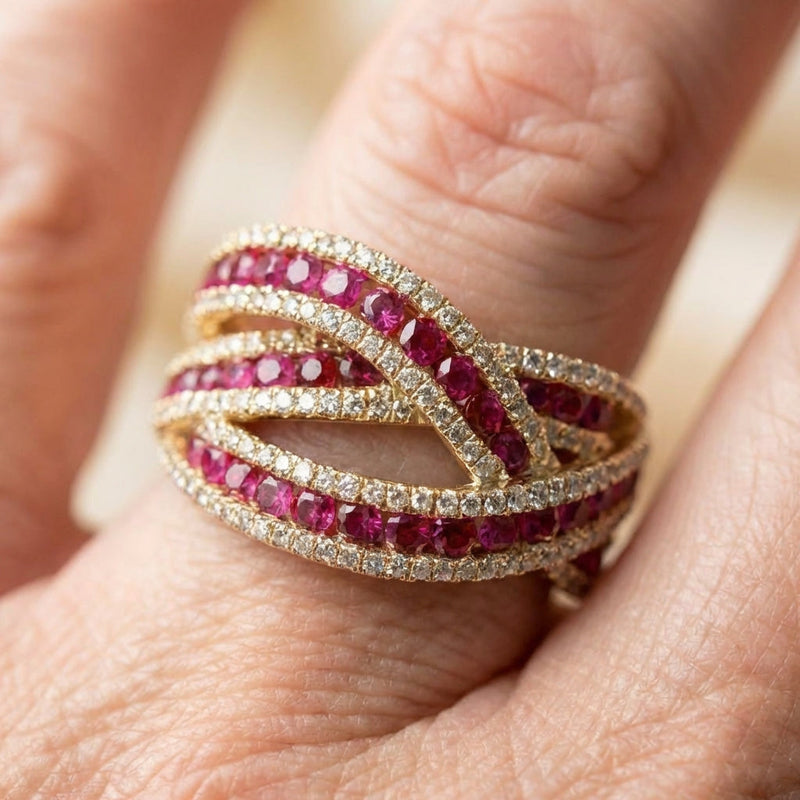 Ruby Crossover Ring